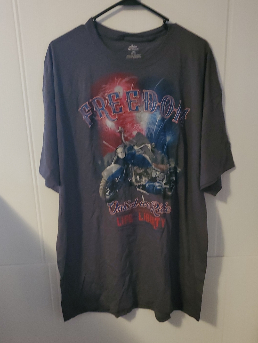 Men's Freedom Motorcycle Graphic Tee - Charcoal Gray